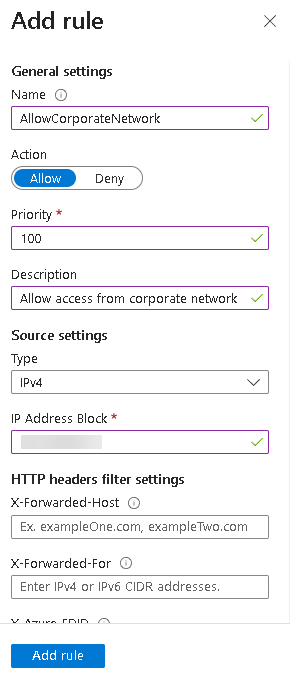 9. app service add rule